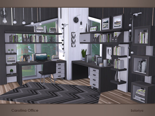 Sims 4 — Carolina Office by soloriya — A set of furniture for your offices. Includes 9 objects. Has 2 color palettes.