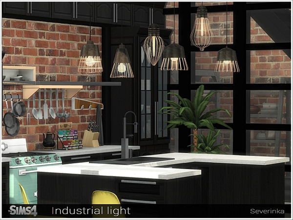 Sims 4 — Industrial light set by Severinka_ — Ceiling lamps in the Loft style The set includes 8 lamps, 3 colors Build /