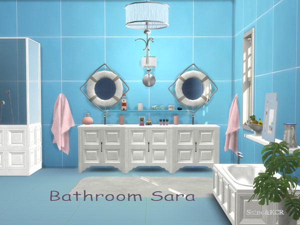 Sims 4 — Bathroom Sara by ShinoKCR — Bathroom Furniture giving you a Beach Feeling -Bathtub - fixed for Island Living