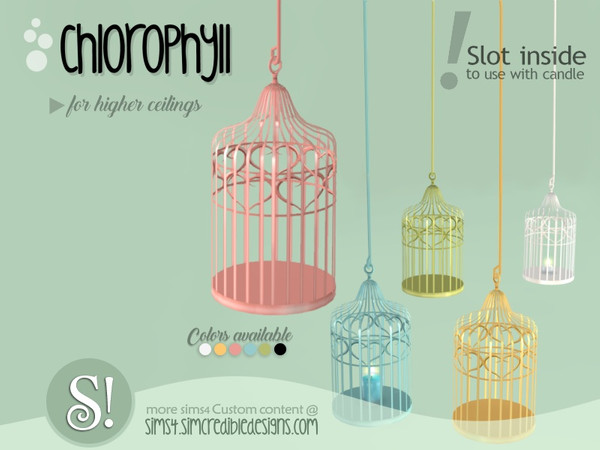 Sims 4 — Chlorophyll hanging cage (medium wall size) by SIMcredible! — by SIMcredibledesigns.com available at TSR 6