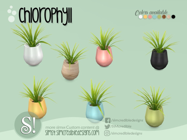 Sims 4 — Chlorophyll plant 1 by SIMcredible! — by SIMcredibledesigns.com available at TSR 8 colors variations