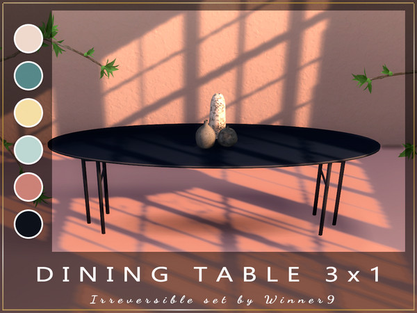 Sims 4 — Dining table 3x1 by Winner9 — This is dining table 3x1 from my set Irreversible, you can find it easy in your