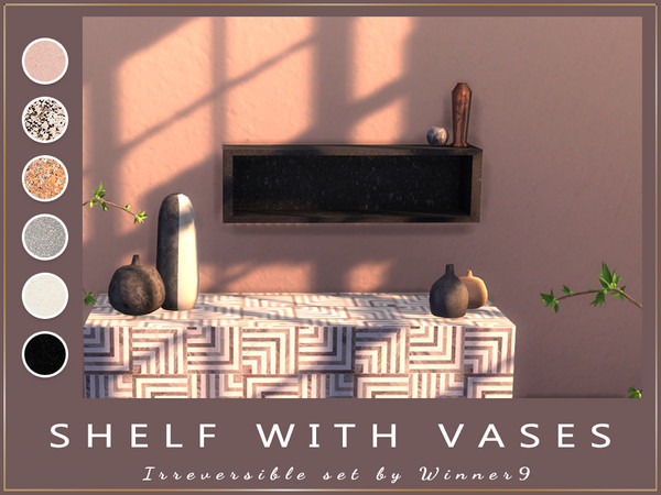 Sims 4 — Shelf with vases by Winner9 — This is shelf with decorative vases from my set Irreversible, you can find it easy
