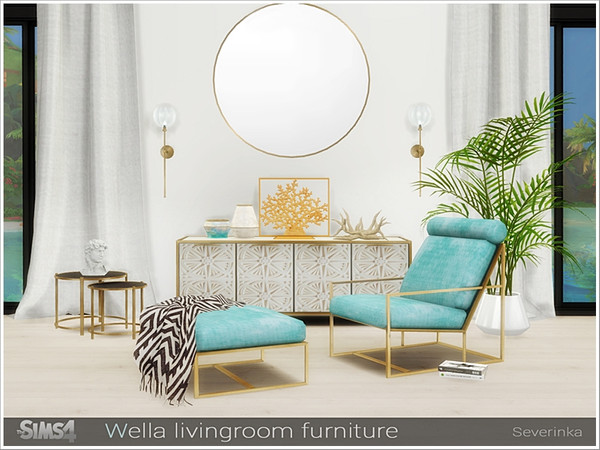 Sims 4 — Wella livingroom furniture by Severinka_ — A set of furniture for the decoration of the living room. The set