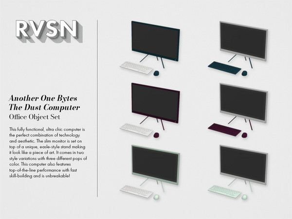 Sims 4 — Another One Bytes The Dust Computer - Colors by RAVASHEEN — This fully functional, ultra chic computer is the