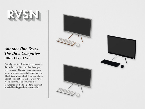 Sims 4 — Another One Bytes The Dust Computer - Neutrals by RAVASHEEN — This fully functional, ultra chic computer is the
