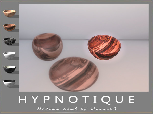 Sims 4 — Bowl medium by Winner9 — This is slottable and stackable Medium bowl from my set Hypnotique, you can find it