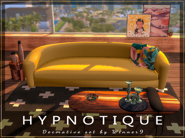Sims 4 — Hypnotique Living Room Decorations by Winner9 — Decorations for my Hypnotique living room. This set contains: 1)
