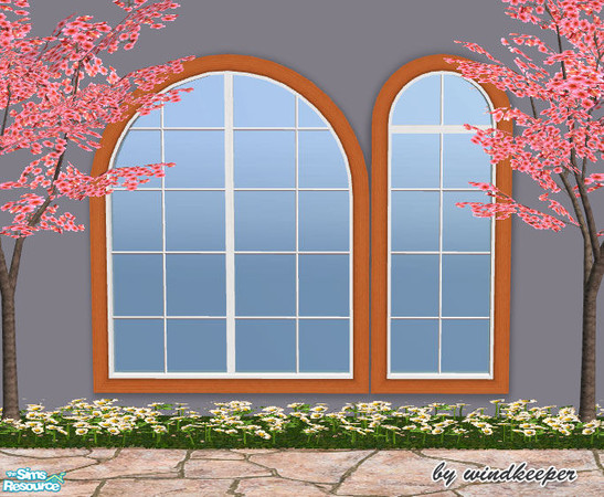 Sims 2 — Waterfront window - orange and white by Windkeeper — Frame recolor for Waterfront window. Will work for all the