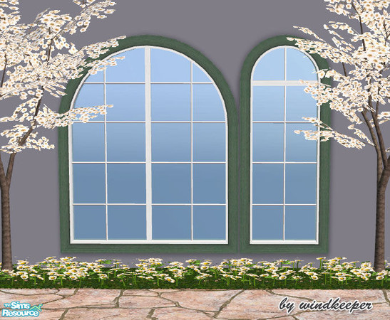 Sims 2 — Waterfront window - green and white by Windkeeper — Frame recolor for Waterfront window. Will work for all the