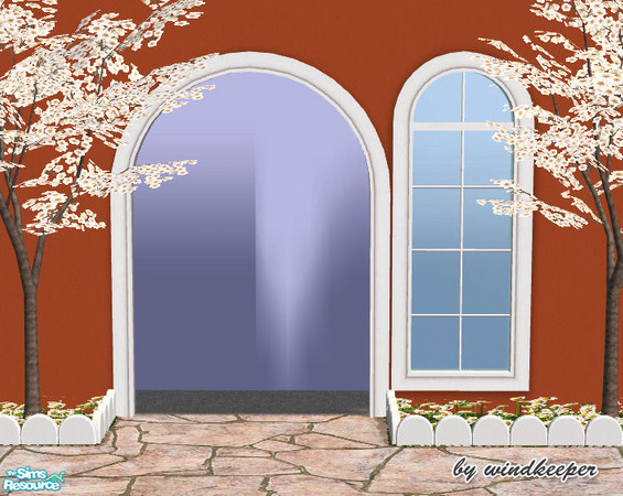 Sims 2 — Waterfront double arch 3 diag by Windkeeper — Uses all the colors of Waterfront window (see link below) and