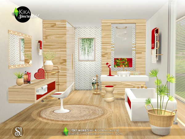 Sims 4 — Kika by SIMcredible! — Bringing for your sims a creative and colorful bathroom set. With gold and silver faucets