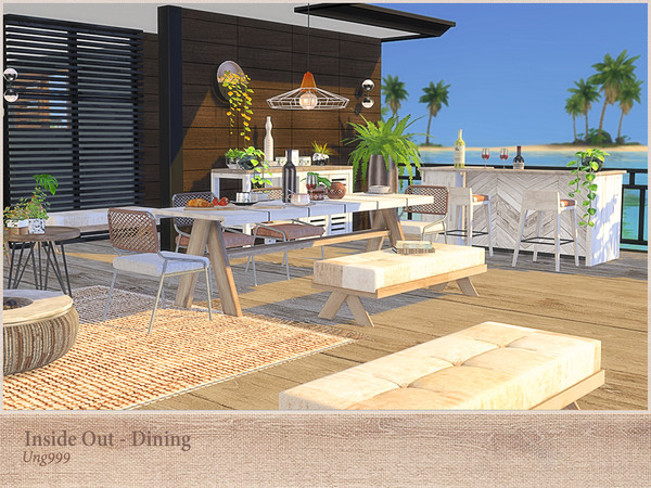 Sims 4 — Inside Out Dining by ung999 — This dining set can be placed both for indoor and outdoor, set includes: Bar