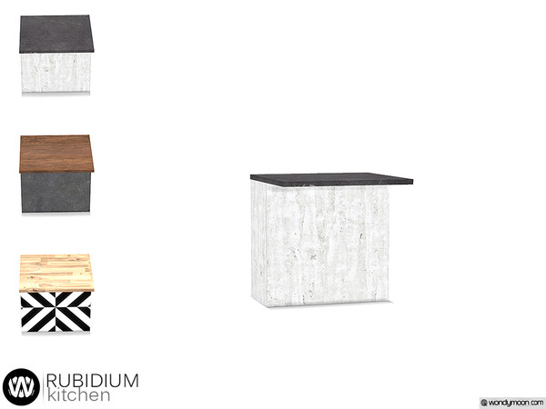 Sims 4 — Rubidium Island Counter by wondymoon — - Rubidium Kitchen - Island Counter - Wondymoon|TSR - Creations'2019