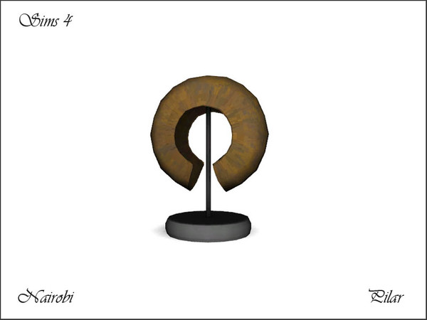 Sims 4 — NairobiOffice Sculpture  by Pilar — Colonial style and exotic woods