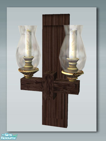 Sims 2 — Rustic Living - Candle Wall Lamp by Shakeshaft — Part of a set with a Rustic theme, set includes Sofa and Chair,