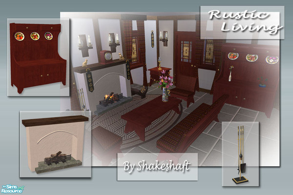 Sims 2 — Rustic Living by Shakeshaft — Add some character to your sims home with this Rustic themed living room, set