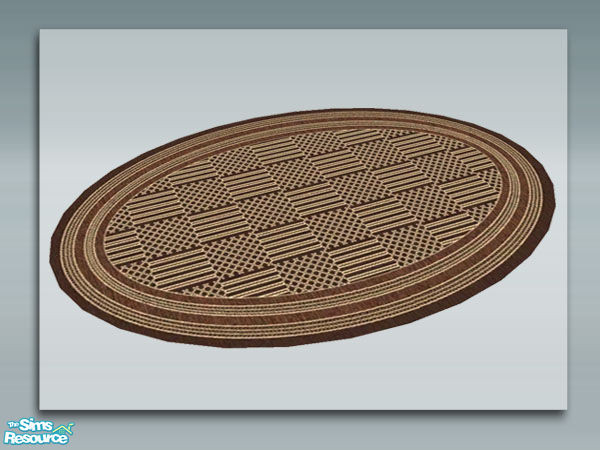 Sims 2 — Rustic Living: Large Oval Rug by Shakeshaft — Part of a set with a Rustic theme, set includes Sofa and Chair, a