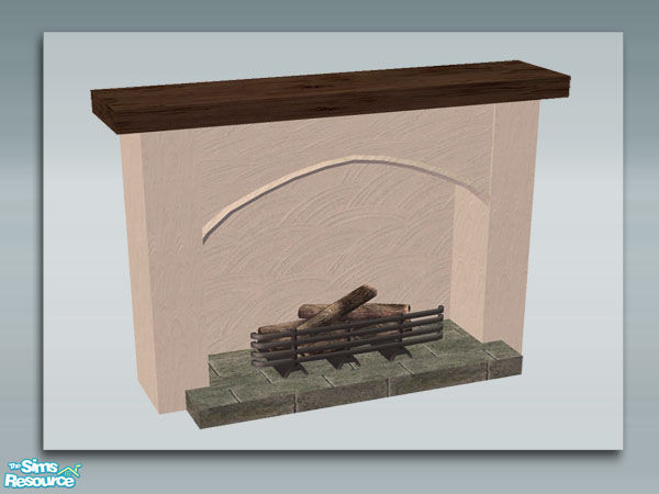 Sims 2 — Rustic Arched Fireplace by Shakeshaft — Part of a set with a Rustic theme, set includes Sofa and Chair, a Arched