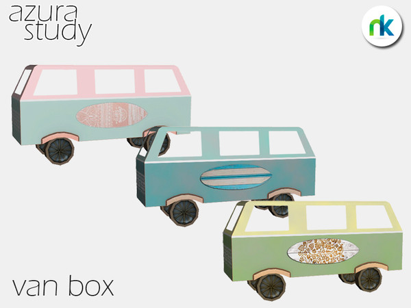 Sims 4 — Nikadema Azura Study Van by nikadema — A deco van box made in three colors