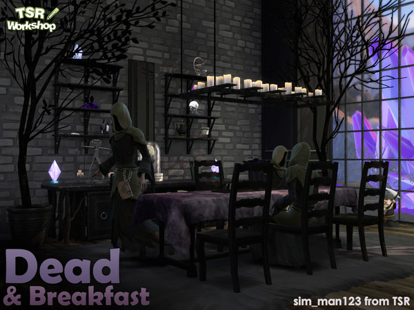 Sims 4 — Dead and Breakfast by sim_man123 — A spooky old dining room that you feel strangely drawn to... the roses are