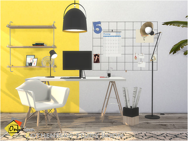 Sims 4 — Rothenberg Study Room by Onyxium — Onyxium@TSR Design Workshop Study Room Collection | Belong 2019 Year Set