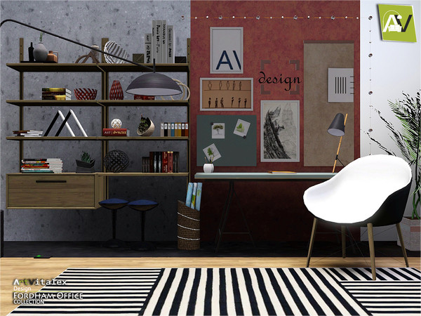 Sims 3 — Fordham Office by ArtVitalex — - Fordham Office - ArtVitalex@TSR, Nov 2019 - All objects are recolorable -