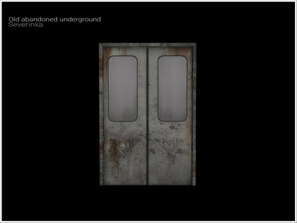 Sims 4 — [Old Underground] - double sliding door by Severinka_ — Double sliding door From the set 'Old abandoned