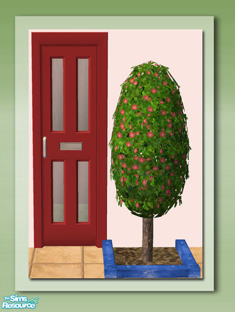 Sims 2 — Egg Shrub -  Red Flowers by Shakeshaft — Part of a set of Shrubs to add architecture and colour to your sims