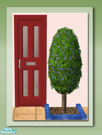 Sims 2 — Egg Shrub -  Blue Flowers by Shakeshaft — Part of a set of Shrubs to add architecture and colour to your sims