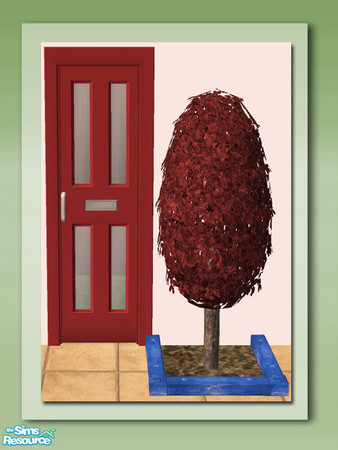 Sims 2 — Egg Shrub -  Red by Shakeshaft — Part of a set of Shrubs to add architecture and colour to your sims gardens,set