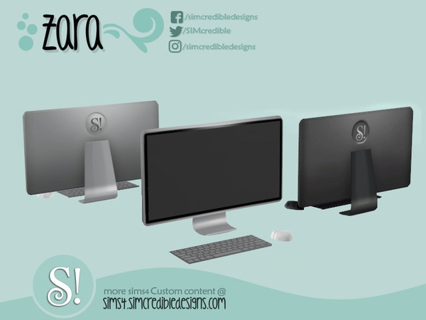 Sims 4 — Zara Computer by SIMcredible! — by SIMcredibledesigns.com available at TSR 3 colors variations