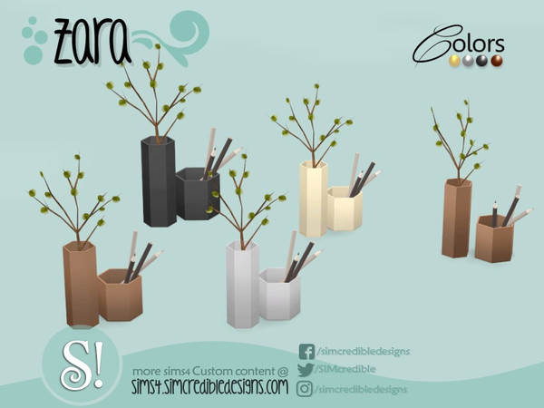 Sims 4 — Zara pencils by SIMcredible! — by SIMcredibledesigns.com available at TSR 4 colors variations
