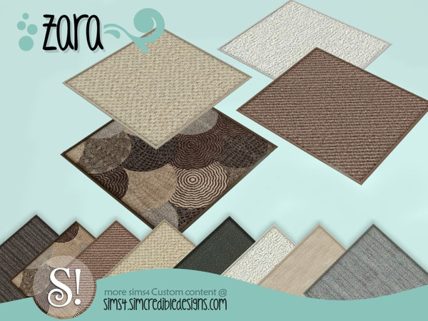 Sims 4 — Zara rug by SIMcredible! — by SIMcredibledesigns.com available at TSR 8 colors variations