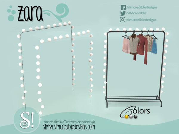 Sims 4 — Zara lamps *for clothes rack* by SIMcredible! — by SIMcredibledesigns.com available at TSR 3 colors variations 