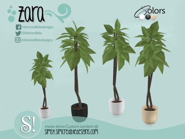 Sims 4 — Zara plant large by SIMcredible! — by SIMcredibledesigns.com available at TSR 3 colors variations