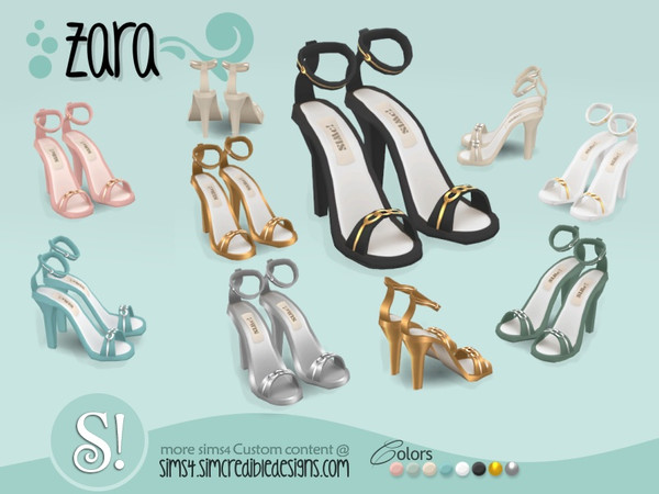 Sims 4 — Zara sandals *decor only* by SIMcredible! — by SIMcredibledesigns.com available at TSR 8 colors variations