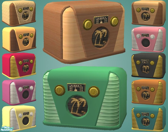 Sims 2 — Retro Radio by Dr Pixel — A retro art deco style radio for your Sims, styled after the Maxis retro TV set. No