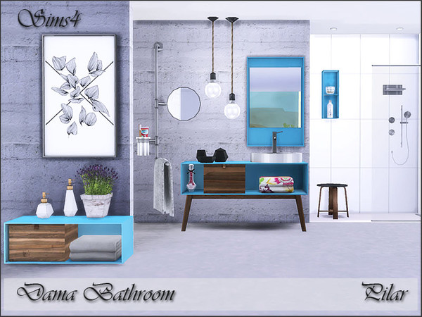 Sims 4 — Dama Bathroom by Pilar — The glass as a fundamental part of the bathroom