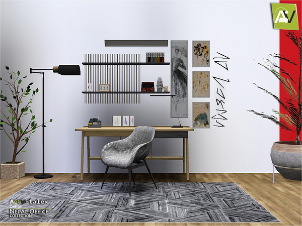 Sims 3 — Nepal Office by ArtVitalex — - Nepal Office - ArtVitalex@TSR, Jan 2020 - All objects are recolorable - Nepal