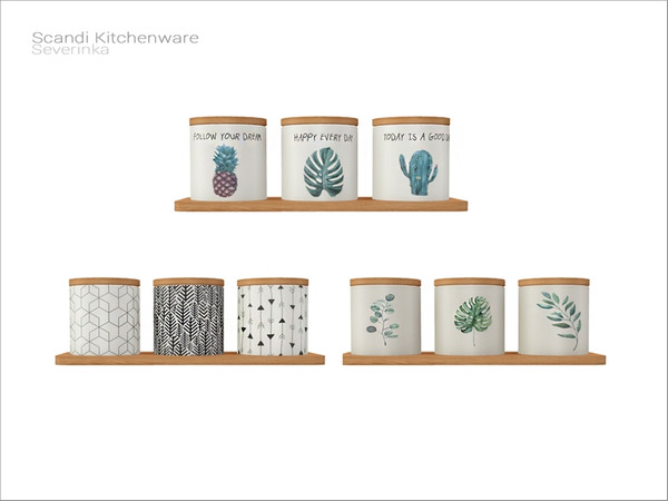 Sims 4 — [ScandiKitchenware] - spice jars on a tray by Severinka_ — 3 spice jars on a tray From the set 'Scandi