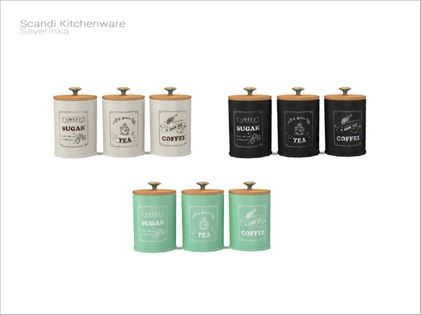 Sims 4 — [ScandiKitchenware] - spice jars by Severinka_ — 3 spice jars From the set 'Scandi Kitchenware' Build / Buy
