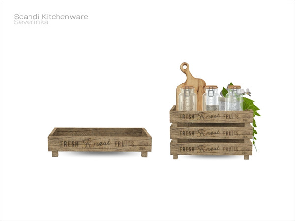 Sims 4 — [ScandiKitchenware] - wooden box by Severinka_ — Wooden box From the set 'Scandi Kitchenware' Build / Buy