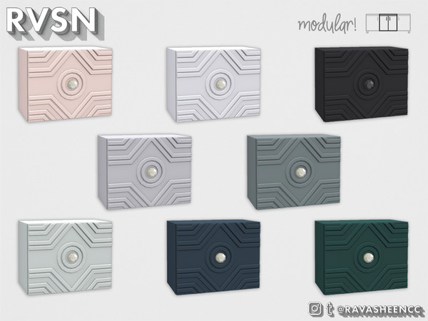 Sims 4 — Counter Argument Sideboard - Modular Middle by RAVASHEEN — This modular sideboard is part of the 'Counter