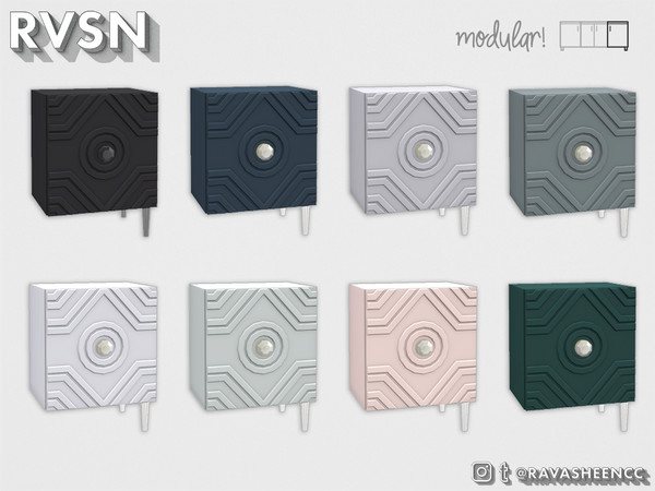 Sims 4 — Counter Argument Sideboard - Modular Right by RAVASHEEN — This modular sideboard is part of the 'Counter