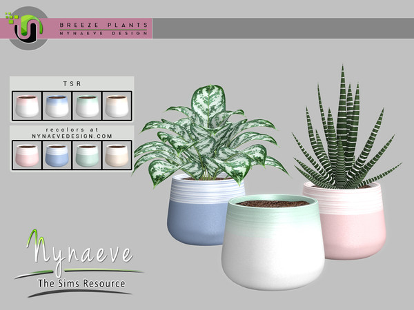 Sims 4 — Breeze Painted Planter by NynaeveDesign — Breeze Plants - Painted Planter Found Under: Decor - Plants Price: 71