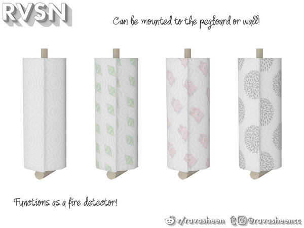 Sims 4 — Peg To Differ - Paper Towels by RAVASHEEN — Part of the 'Peg To Differ' series, this paper towel comes in