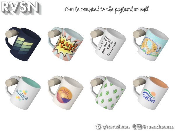 Sims 4 — Peg To Differ - Mug by RAVASHEEN — Drink in good vibes every time you take a sip from the 'Peg To Differ' mug.