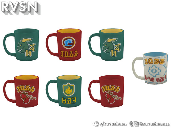 Sims 4 — Peg To Differ - Deco Uni Mug by RAVASHEEN — This stoneware mug is adorned with university vibes - from the