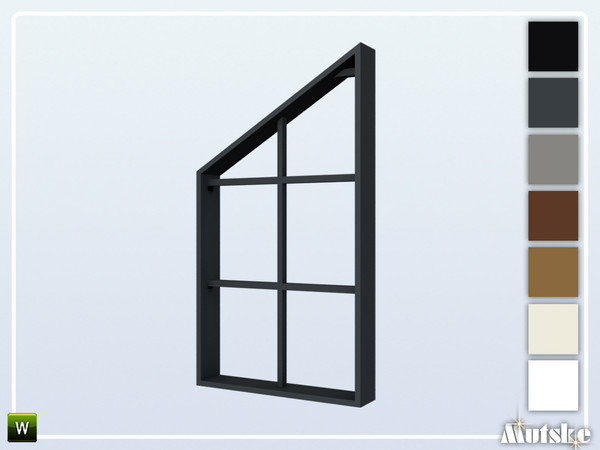 Sims 4 — Wareham Window Side 3 Triangle 32 1x1 by Mutske — This window is part of the Wareham Constructionset. Made by